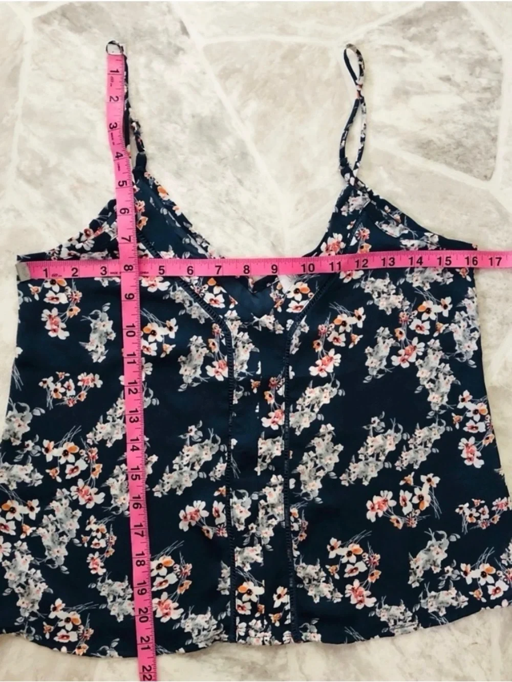 NWT Sienna Sky Navy Floral Spaghetti Strap Tank_7